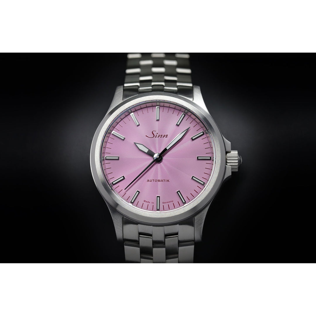 Sinn 556 38.5mm Mauve Dial Silver Steel Bracelet