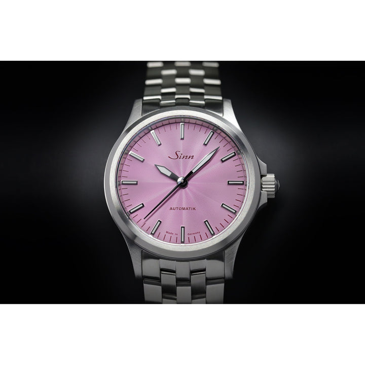 Sinn 556 38.5mm Mauve Dial Silver Steel Bracelet