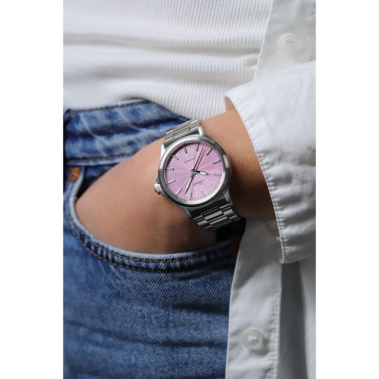 Sinn 556 38.5mm Mauve Dial Silver Steel Bracelet