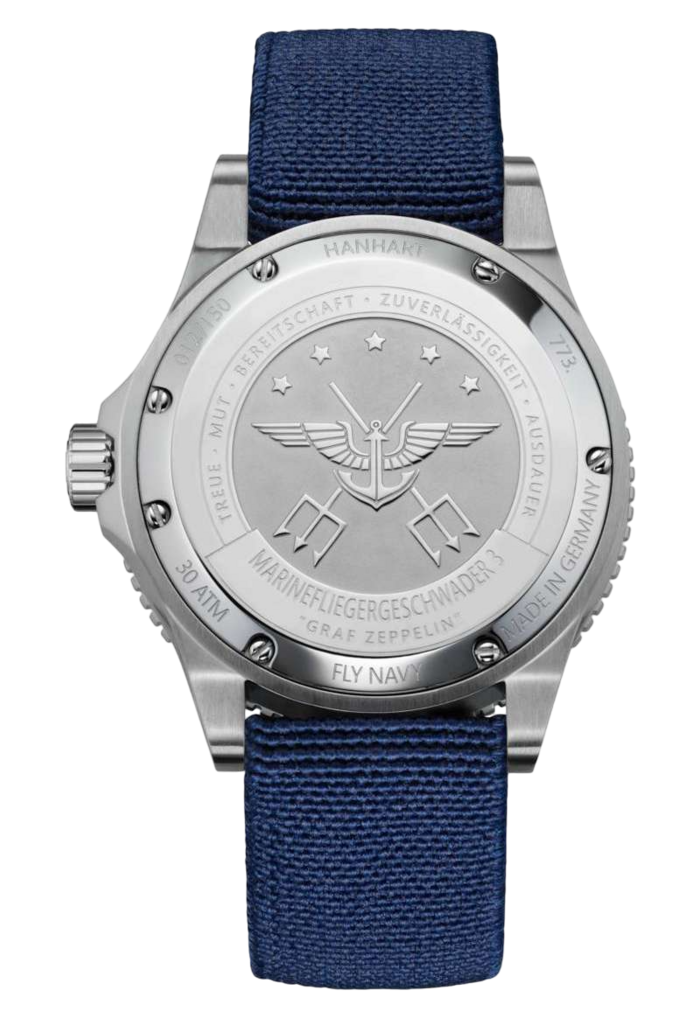 Hanhart Fly Navy MFG3 Aerosphere Ltd 42mm Navy Dial Navy Strap