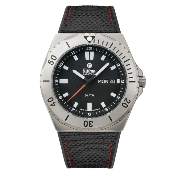 Tutima Glashütte M2 44mm Black Dial Black Strap