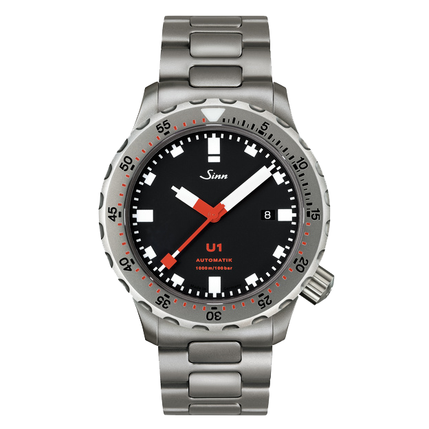 Sinn U1 44mm Black Dial Silver Steel Bracelet