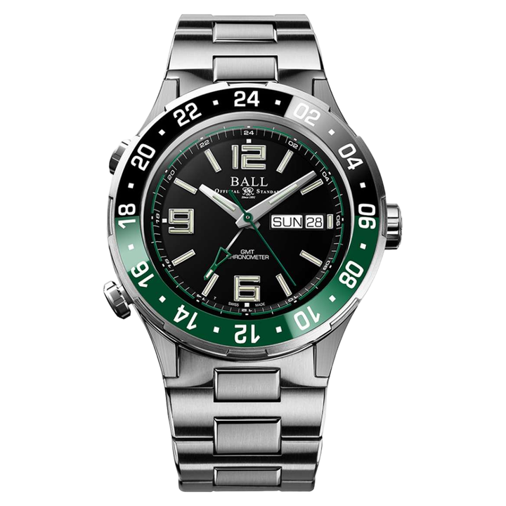Ball Watch Roadmaster Marine GMT 40mm Black Dial Silver Steel Bracelet
