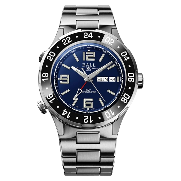 Ball Watch Watch Roadmaster Marine GMT 40mm Blue Dial Silver Steel Bracelet