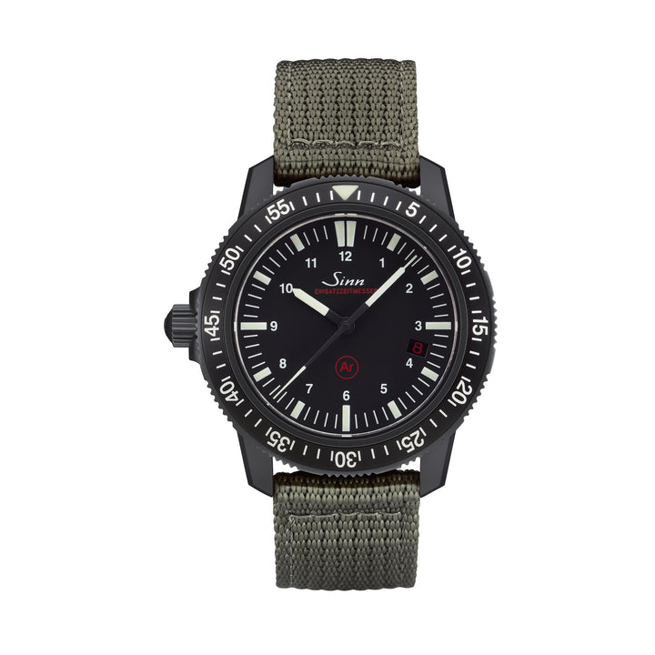Sinn EZM 3 S 41mm Black Dial Olive Grey Strap