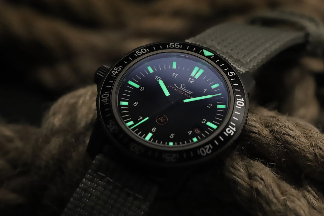 Sinn EZM 3 S 41mm Black Dial Olive Grey Strap