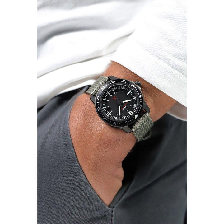 Sinn EZM 3 S 41mm Black Dial Olive Grey Strap