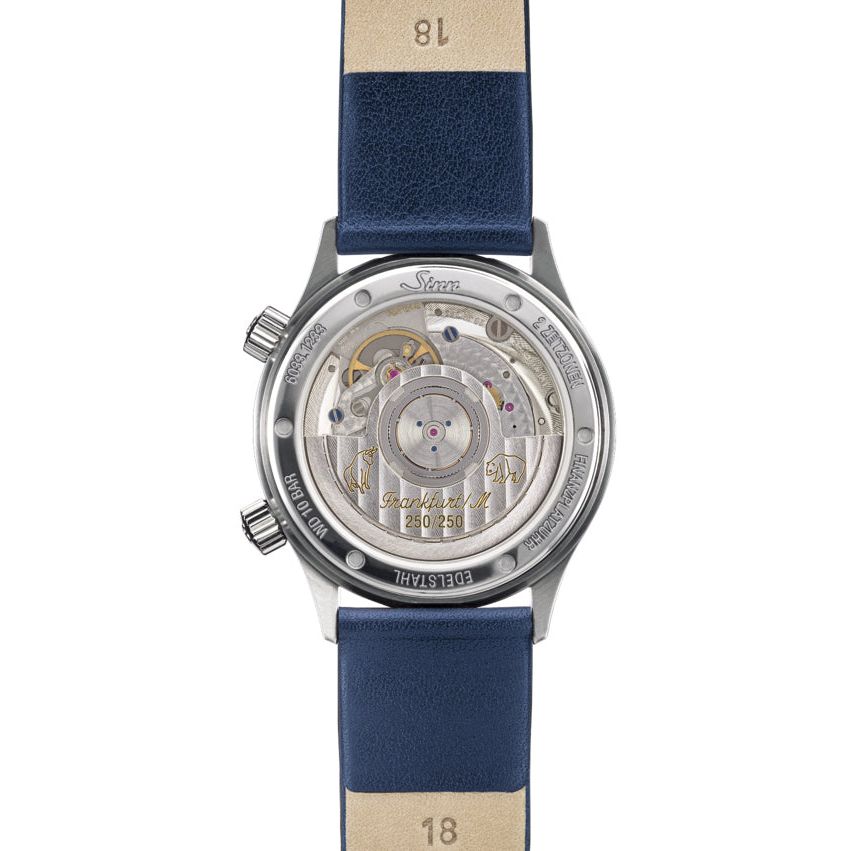 Sinn 6033 B 34mm Blue Dial Silver Steel Bracelet