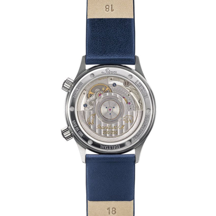 Sinn 6033 B 34mm Blue Dial Silver Steel Bracelet