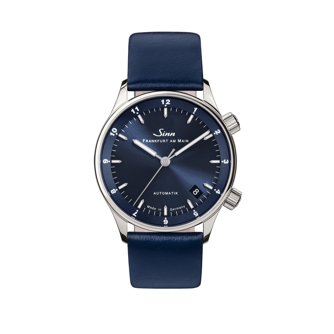 Sinn 6033 B 34mm Blue Dial Silver Steel Bracelet