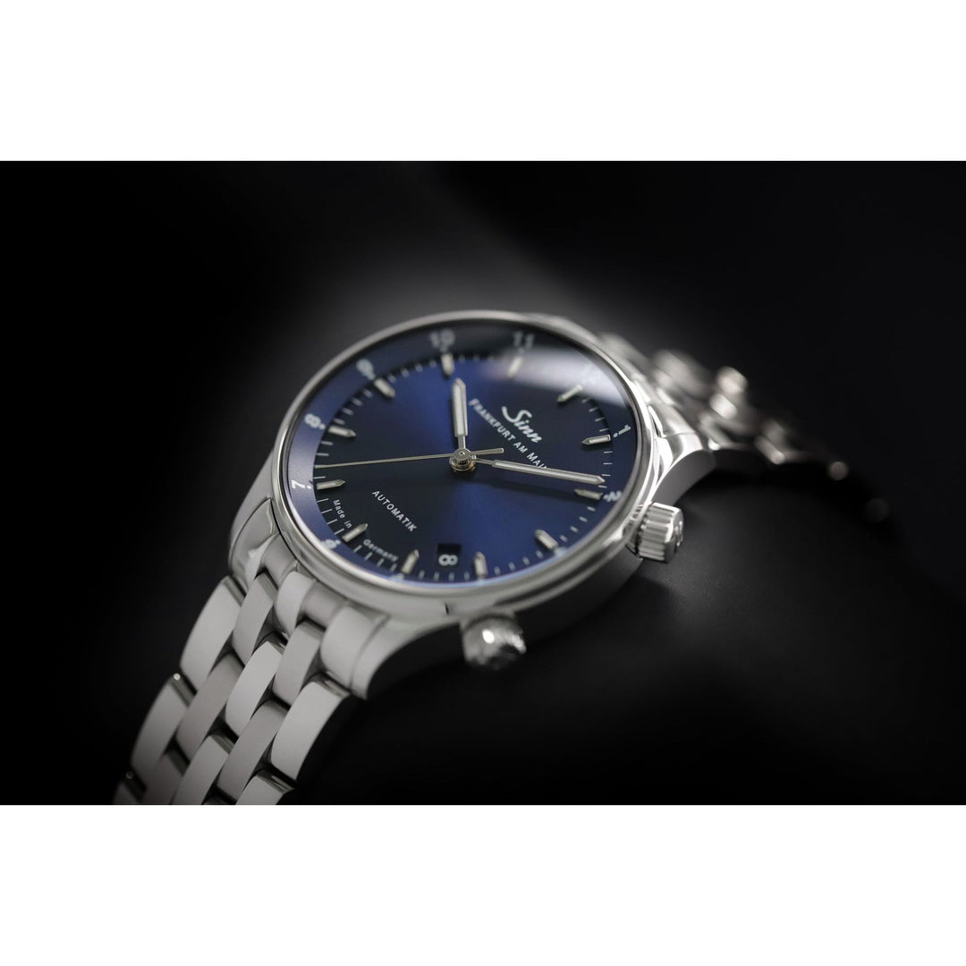 Sinn 6033 B 34mm Blue Dial Silver Steel Bracelet
