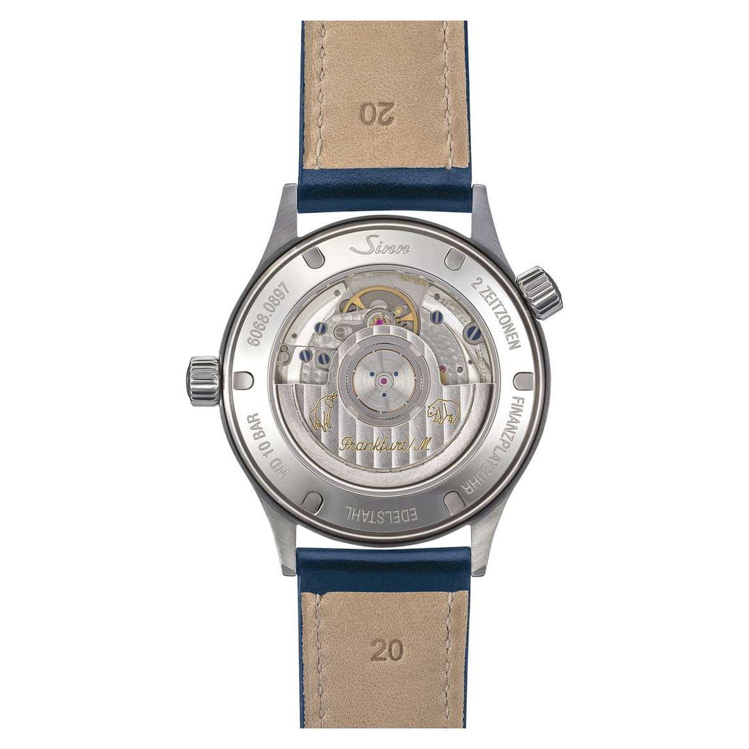 Sinn 6068 B 38.5mm Blue Dial Silver &amp; Blue Steel Bracelet