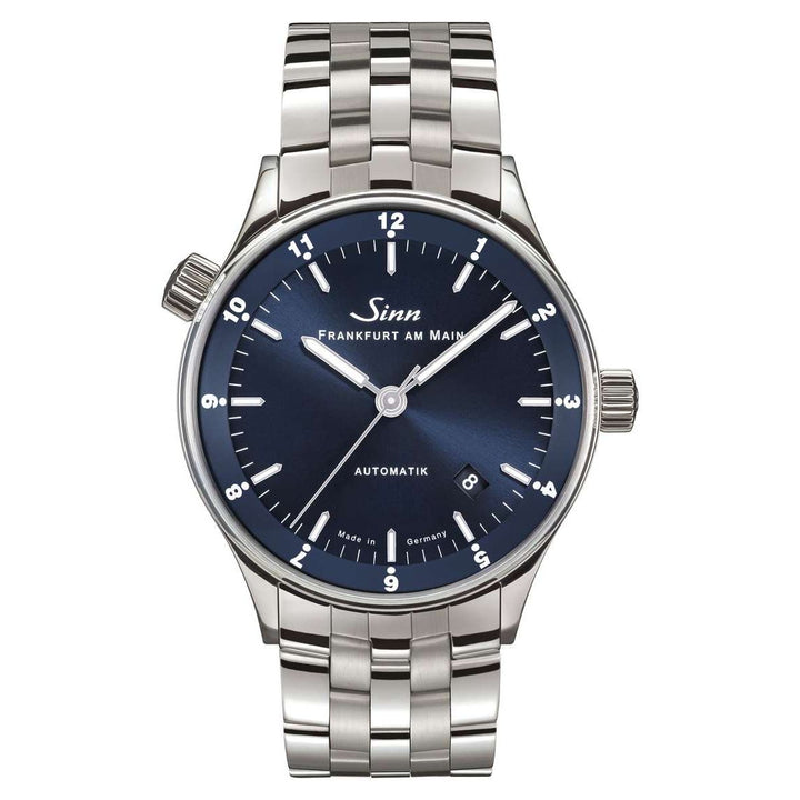 Sinn 6068 B 38.5mm Blue Dial Silver &amp; Blue Steel Bracelet