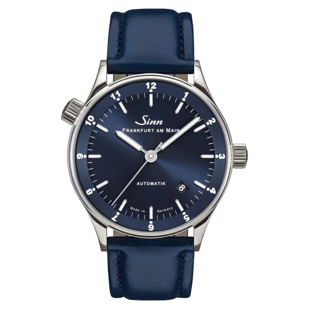 Sinn 6068 B 38.5mm Blue Dial Silver &amp; Blue Steel Bracelet