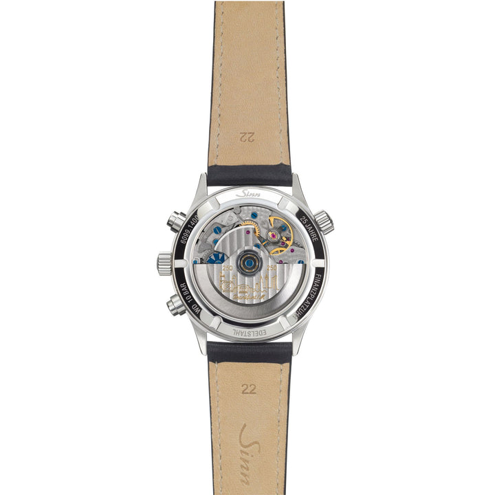 Sinn 6099 Anniversary 41.5mm Silver Dial Black Leather Strap