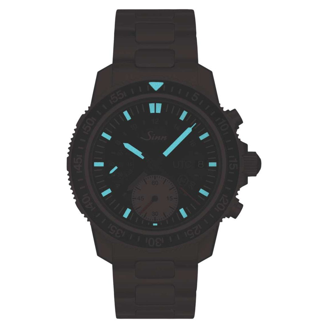 Sinn 613 St UTC 41mm Black Dial Blue Strap