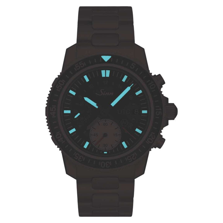 Sinn 613 St UTC 41mm Black Dial Blue Strap