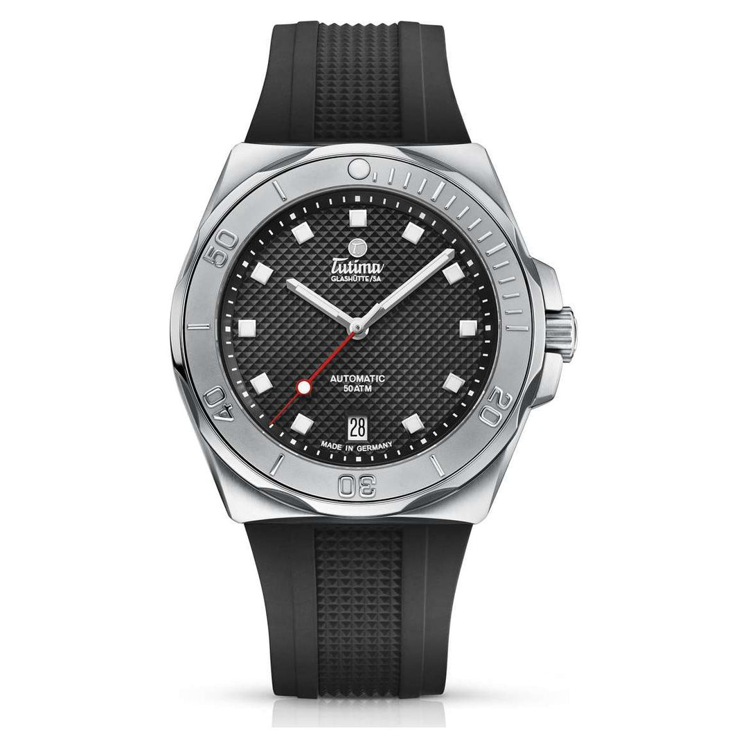 Tutima Glashütte M2 Seven Seas S 40.2mm Black Dial Black Strap