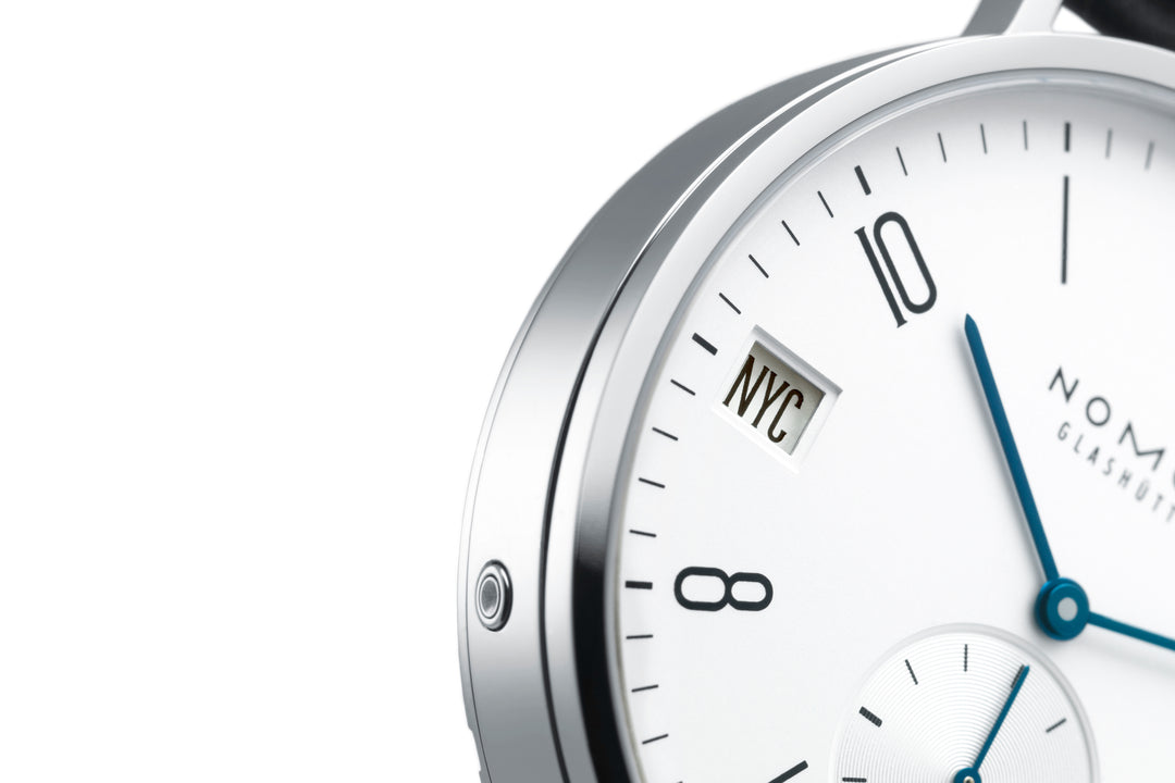 NOMOS Tangomat 40mm Galvanized, white silver-plated Dial Black Horween Genuine Shell Cordovan Strap