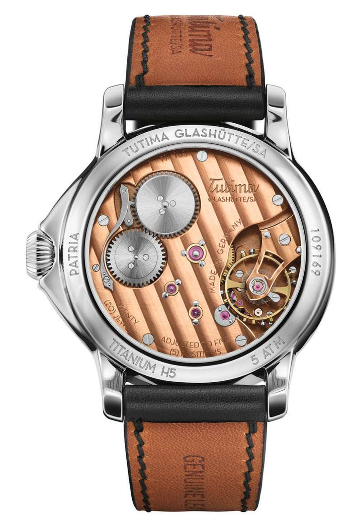 Tutima Patria 41mm Anthracite Dial Black Leather Strap