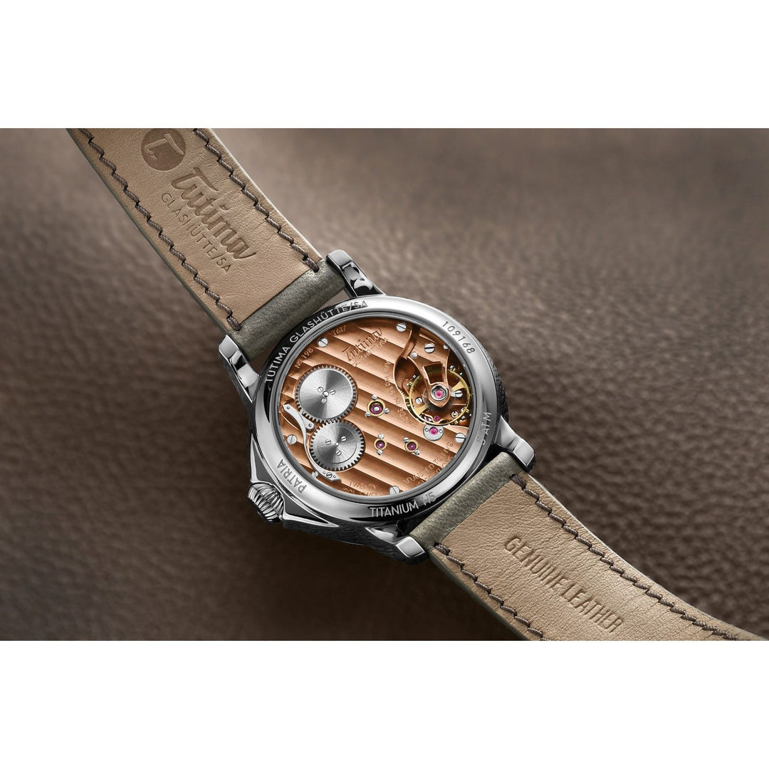 Tutima Glashütte Patria 41mm Grey Dial Grey Leather Strap