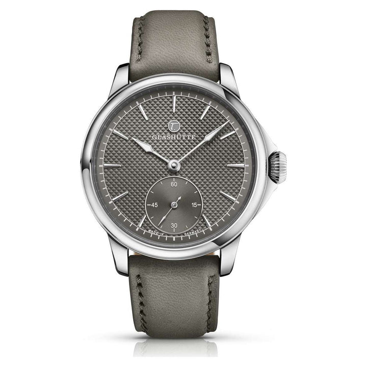 Tutima Glashütte Patria 41mm Grey Dial Grey Leather Strap