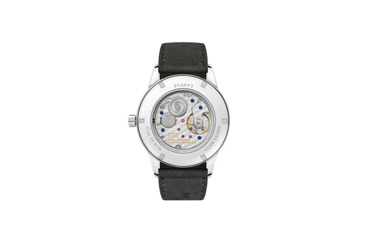 NOMOS Club Campus 38.5mm Blue Dial Anthracite Vegan velour, remborded Strap
