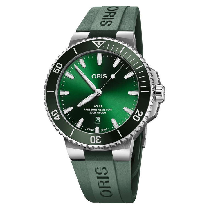 Oris Aquis Date 43.5mm Green Dial Silver Steel Bracelet