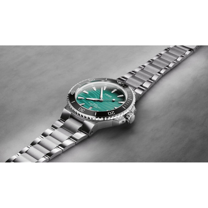 Oris Aquis Yangtze Jiangtun Limited Edition 43.5mm Blue Green MOP Dial Silver Steel Bracelet