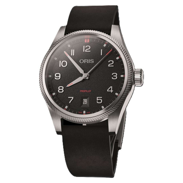 Oris Propilot 41mm Black Dial Black Strap