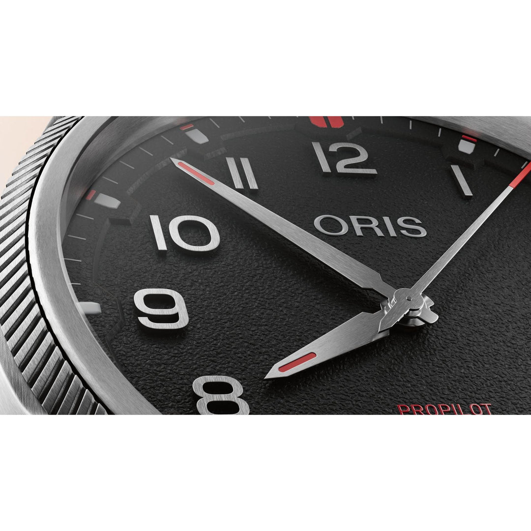 Oris Propilot 41mm Black Dial Black Strap