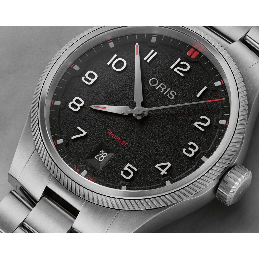 Oris Propilot 41mm Black Dial Stainless Steel Steel Bracelet