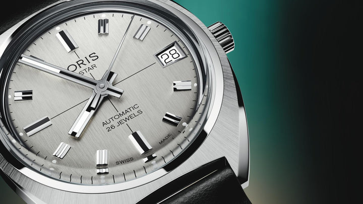 Oris Heritage 35mm Silver Dial Black Leather Strap