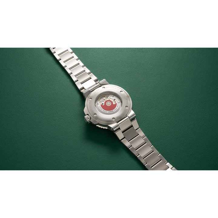 Oris Aquis X Bracenet 43.5mm Green Dial Silver Steel Bracelet
