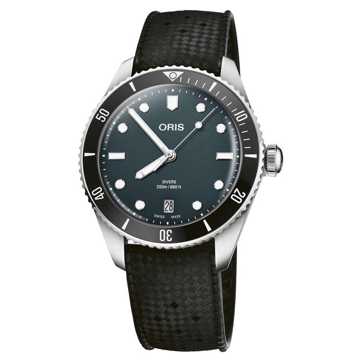 Oris Divers Date 39mm Set 39mm Blue Dial Silver &amp; Black Steel Bracelet