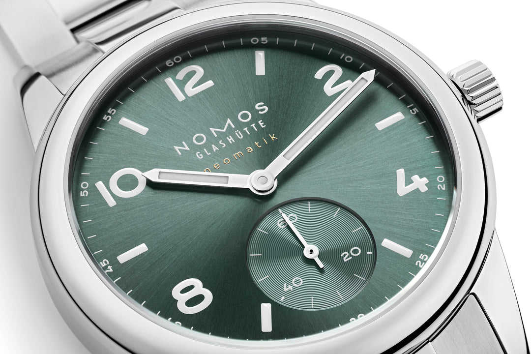 NOMOS Club 37mm PVD coated, petrol green, sunburst decoration Dial Grey Bracelet Club Sport, with quick-change spring bars Strap