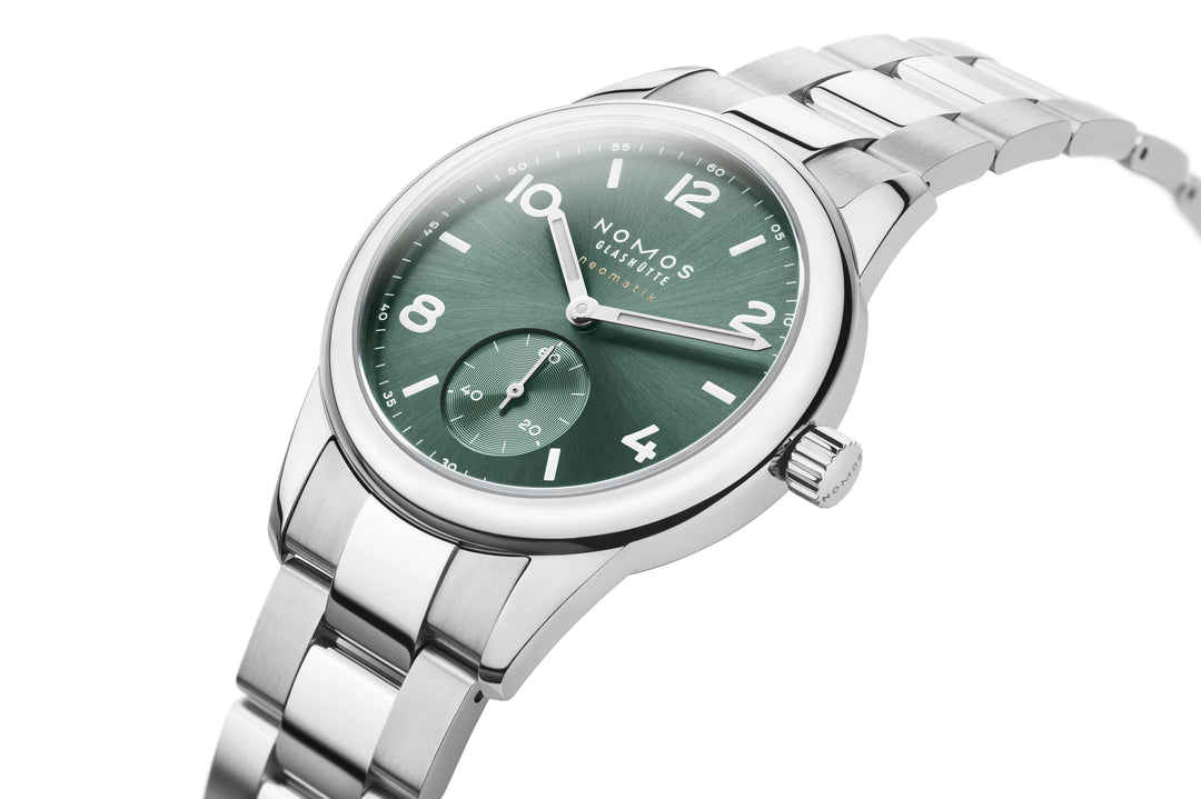NOMOS Club 37mm PVD coated, petrol green, sunburst decoration Dial Grey Bracelet Club Sport, with quick-change spring bars Strap