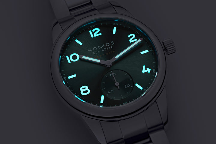 NOMOS Club 37mm PVD coated, petrol green, sunburst decoration Dial Grey Bracelet Club Sport, with quick-change spring bars Strap