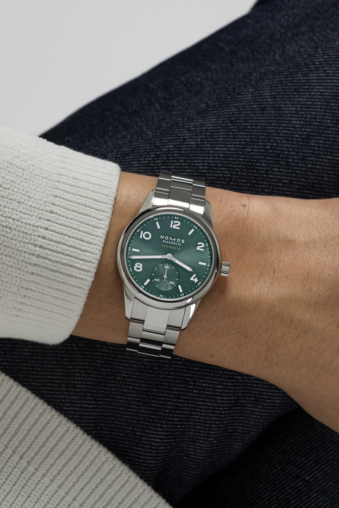 NOMOS Club 37mm PVD coated, petrol green, sunburst decoration Dial Grey Bracelet Club Sport, with quick-change spring bars Strap