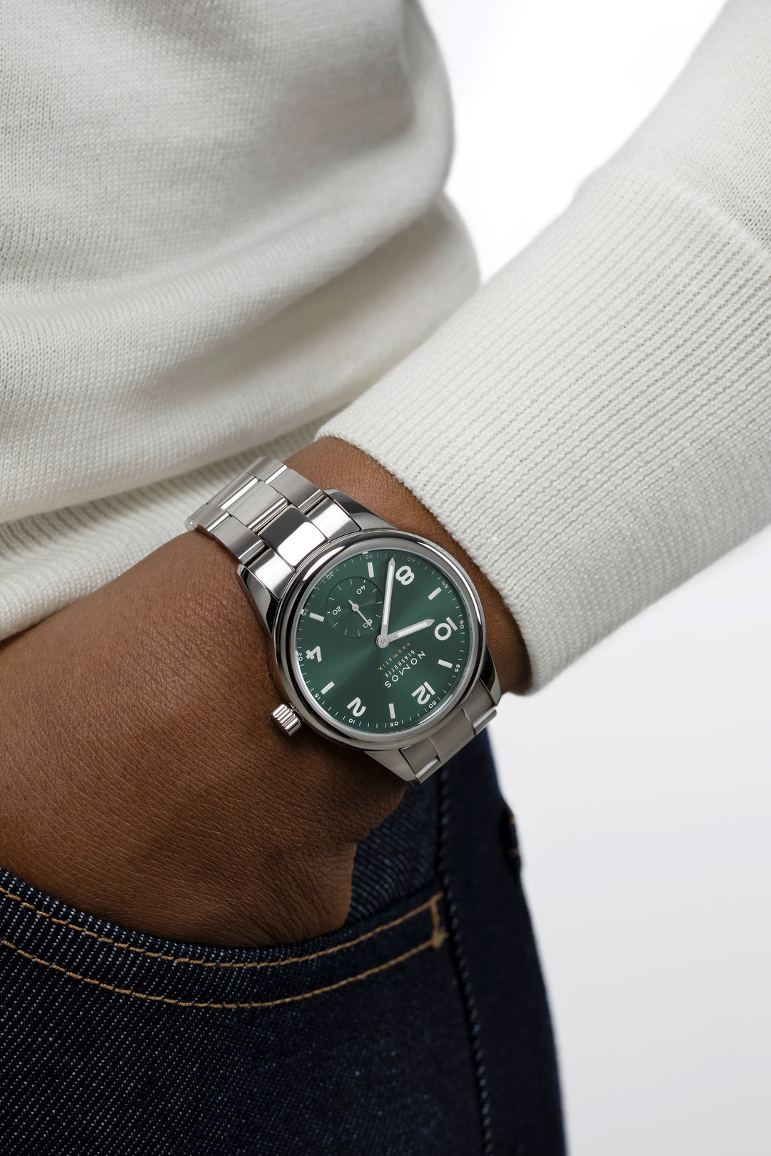 NOMOS Club 37mm PVD coated, petrol green, sunburst decoration Dial Grey Bracelet Club Sport, with quick-change spring bars Strap