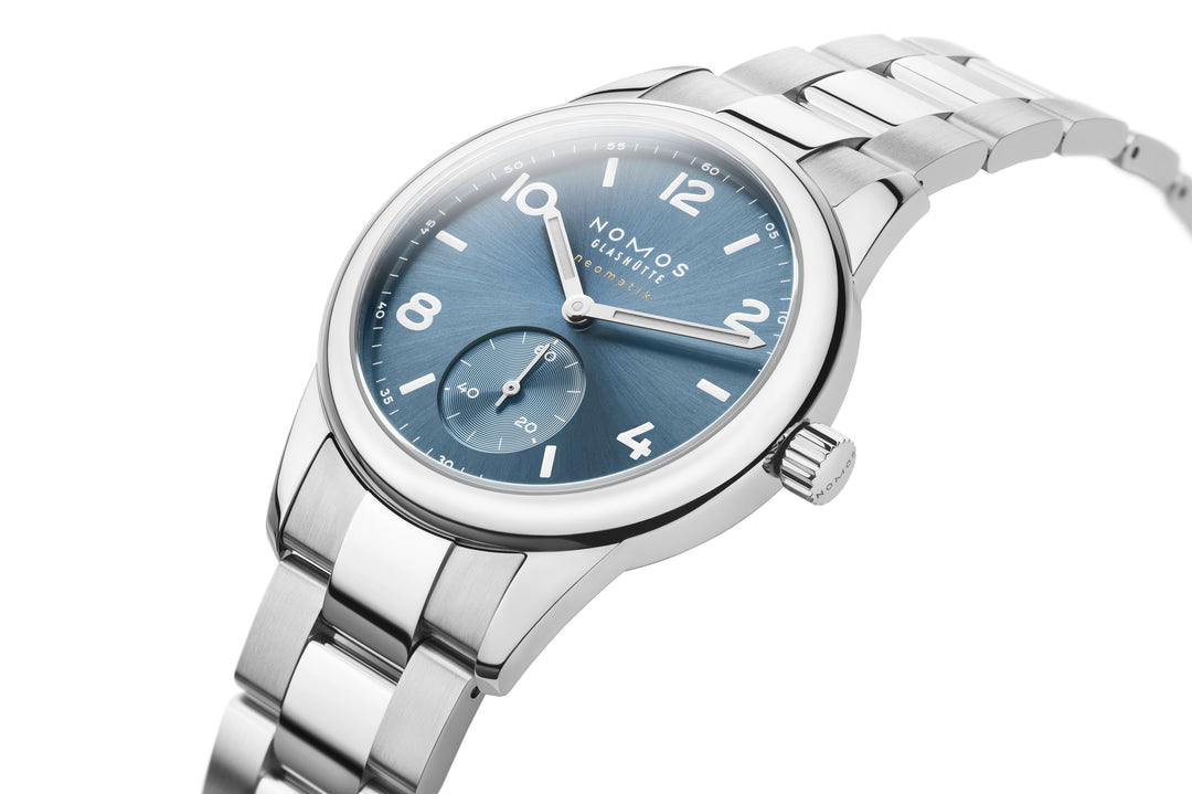 NOMOS Club 37mm PVD coated, polar blue, sunburst decoration Dial Grey Bracelet Club Sport, with quick-change spring bars Strap