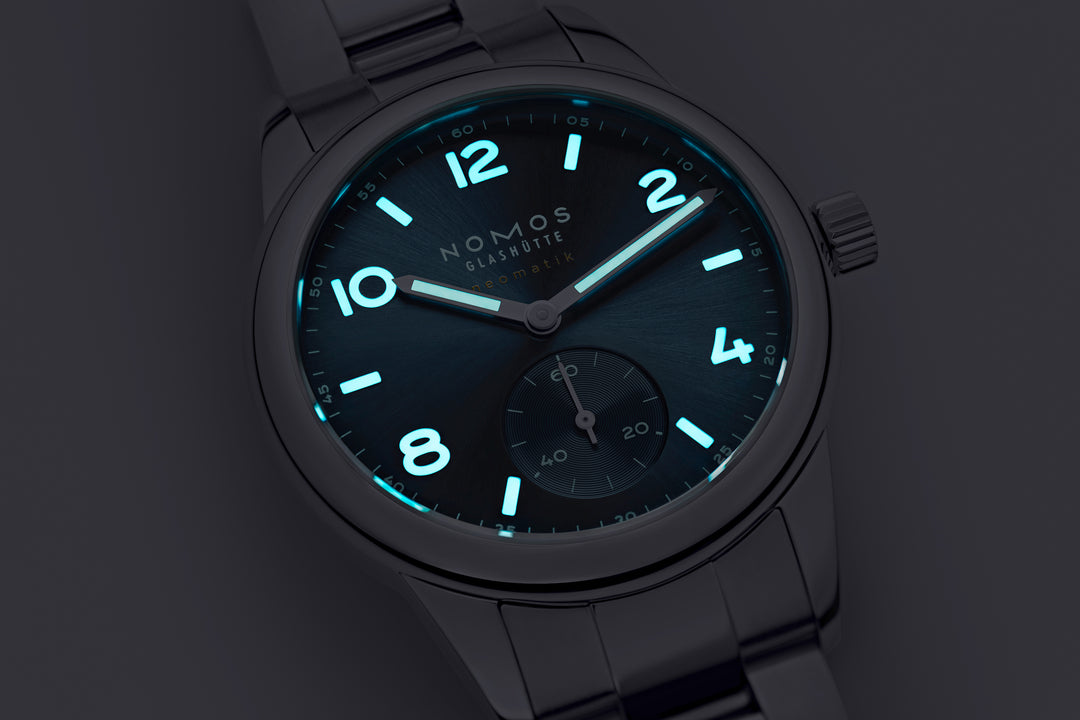 NOMOS Club 37mm PVD coated, polar blue, sunburst decoration Dial Grey Bracelet Club Sport, with quick-change spring bars Strap