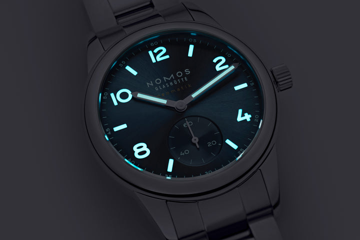 NOMOS Club 37mm PVD coated, polar blue, sunburst decoration Dial Grey Bracelet Club Sport, with quick-change spring bars Strap