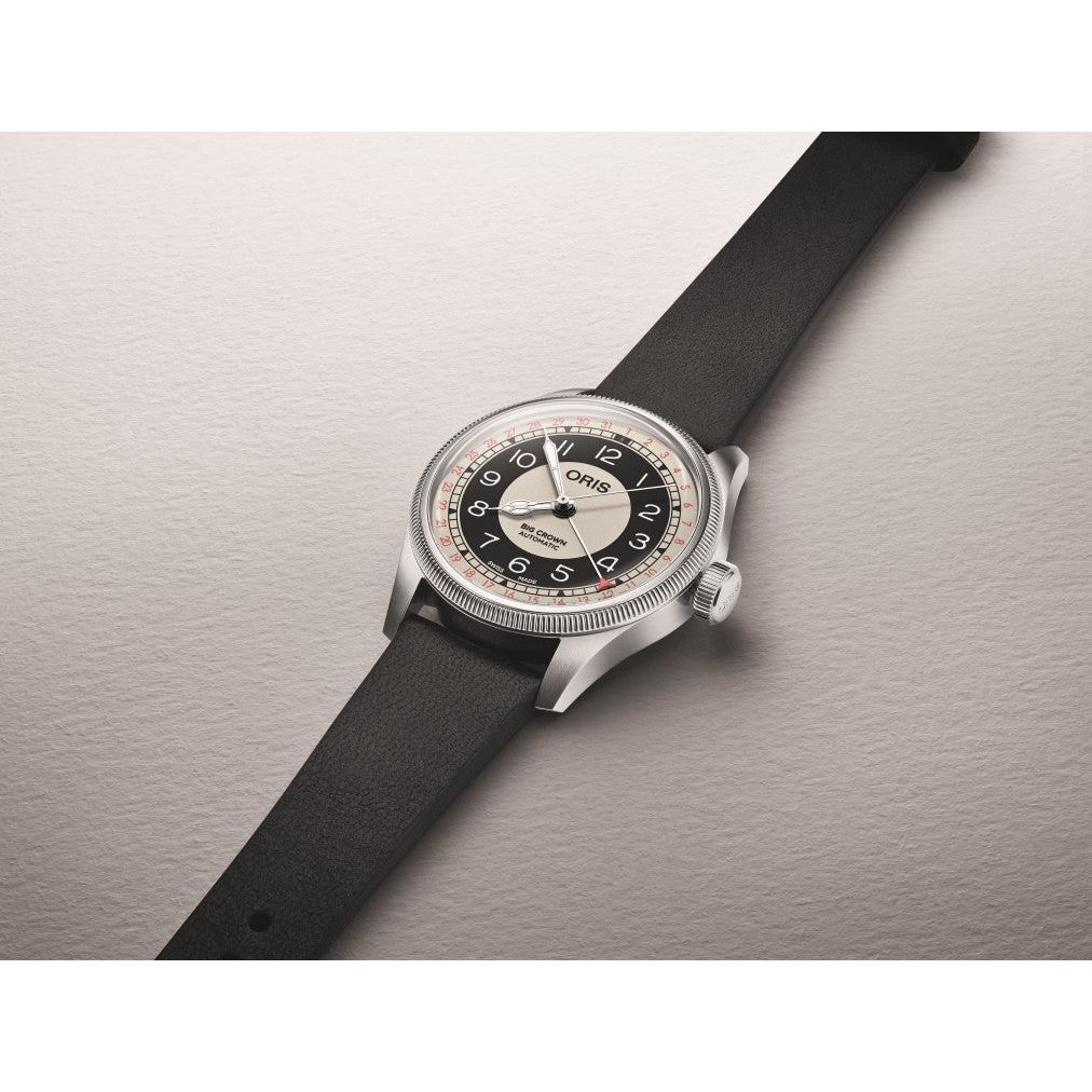 Oris Big Crown Bullseye 38mm Multi Color Dial Black Leather Strap