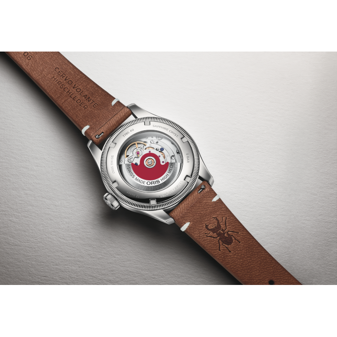 Oris Big Crown X Cervo Volante 40mm Orange Dial Brown Leather Strap
