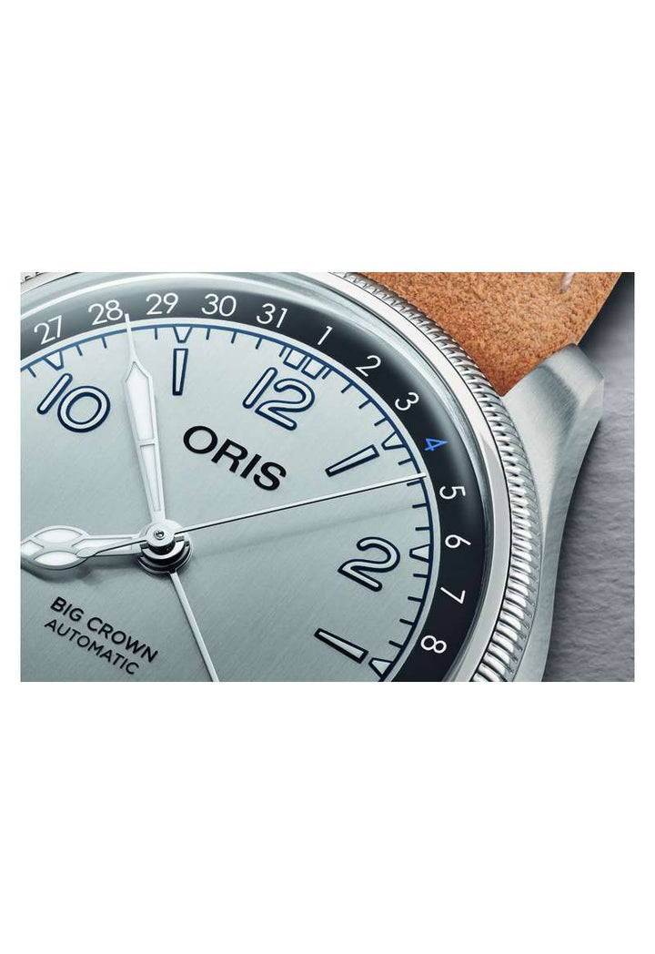 Oris Big Crown 40mm Silver Dial Brown Calf Strap