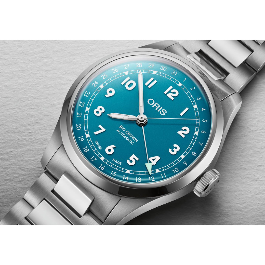 Oris Big Crown Pointer Date 40mm Blue Dial Silver Steel Bracelet