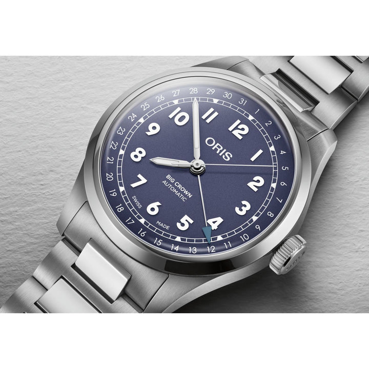 Oris Big Crown Pointer Date 40mm Purple Dial Silver Steel Bracelet