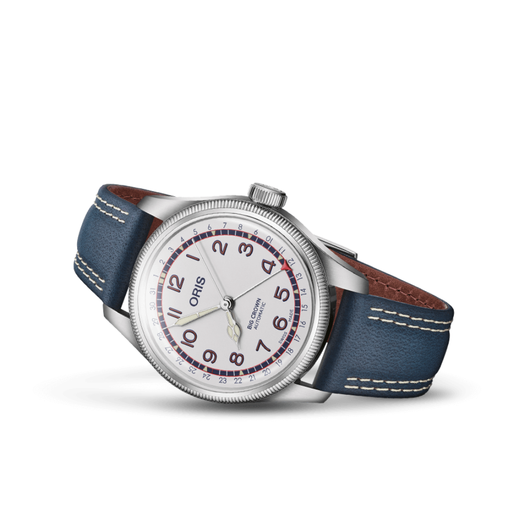 Oris Big Crown X Hank Aaron Limited Edition 40mm White Dial Blue Leather Strap