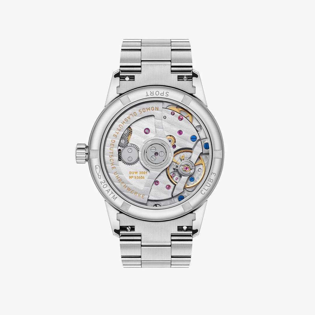 NOMOS Club 34mm Purple Dial Grey Stainless steel Club Sport bracelet Strap